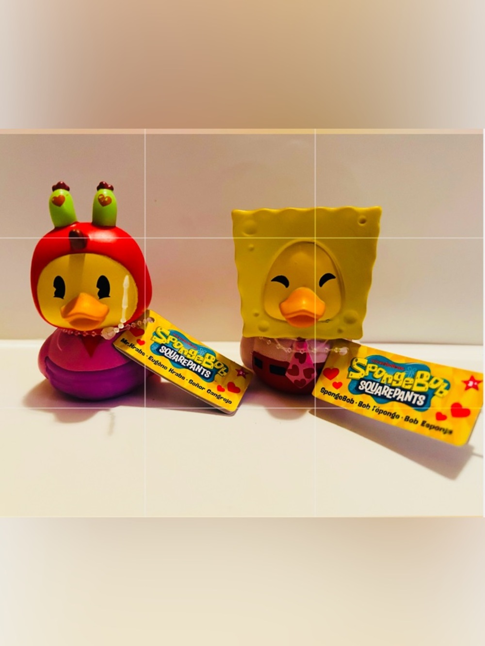 NEW!! Nickelodeon’s SpongeBob & Mr. Krabs Valentine’s Day Rubber Duck Set (NWT)